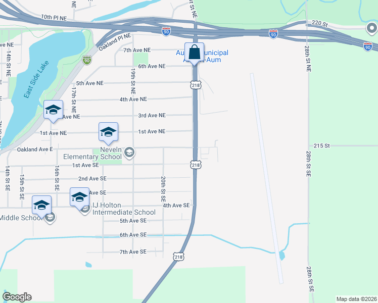 map of restaurants, bars, coffee shops, grocery stores, and more near 2118 Oakland Avenue East in Austin