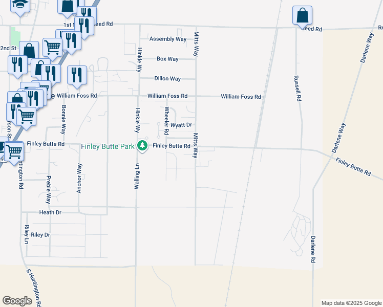 map of restaurants, bars, coffee shops, grocery stores, and more near 16695 Shaw Pine Court in La Pine