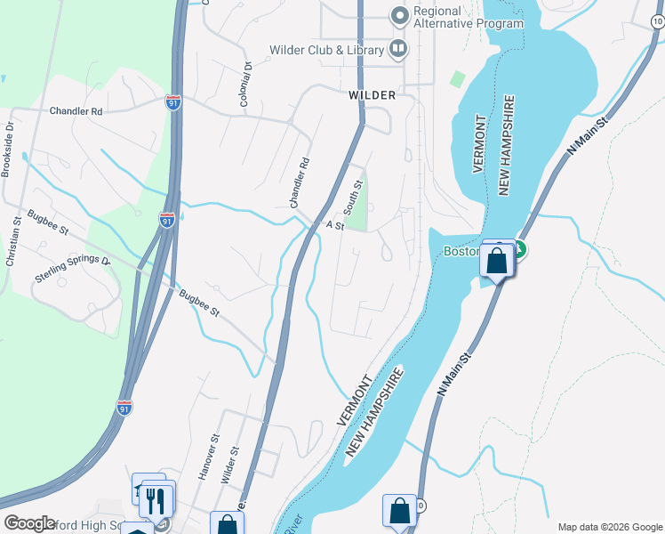 map of restaurants, bars, coffee shops, grocery stores, and more near 315 South Street in Hartford
