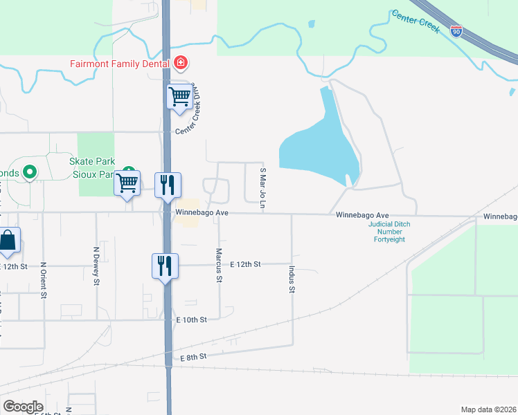map of restaurants, bars, coffee shops, grocery stores, and more near 42 East Ken Rue Lane in Fairmont