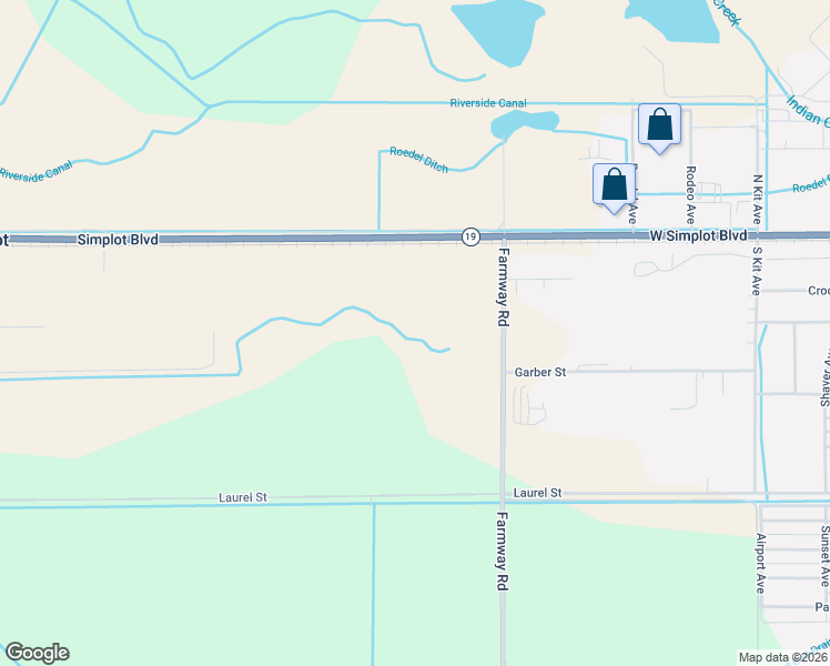 map of restaurants, bars, coffee shops, grocery stores, and more near Farmway Road in Caldwell