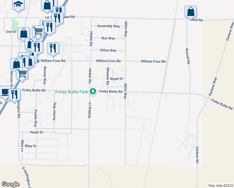 map of restaurants, bars, coffee shops, grocery stores, and more near 16673 Apache Tears Court in La Pine