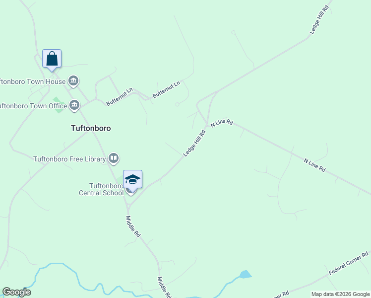map of restaurants, bars, coffee shops, grocery stores, and more near 17 Ledge Hill Road in Tuftonboro