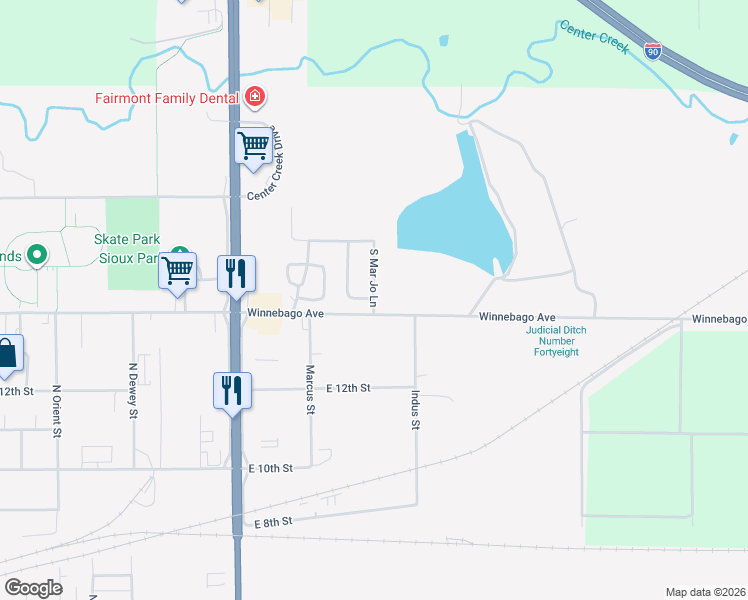 map of restaurants, bars, coffee shops, grocery stores, and more near 42 East Ken Rue Lane in Fairmont