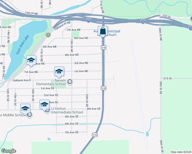 map of restaurants, bars, coffee shops, grocery stores, and more near 2118 Oakland Avenue East in Austin