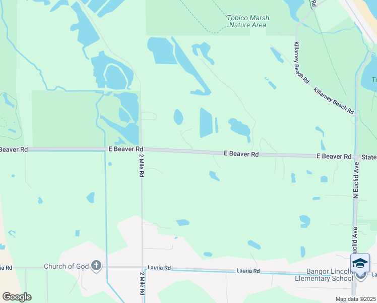 map of restaurants, bars, coffee shops, grocery stores, and more near East Beaver Road in Bay City