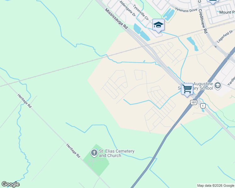 map of restaurants, bars, coffee shops, grocery stores, and more near 51 Thornbird cres in Brampton