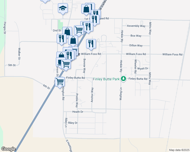 map of restaurants, bars, coffee shops, grocery stores, and more near 51430 Telegraph Road in La Pine