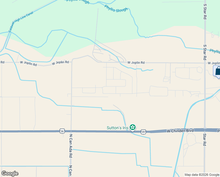 map of restaurants, bars, coffee shops, grocery stores, and more near 8895 Joplin Road in Meridian