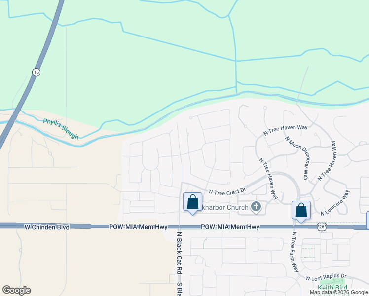 map of restaurants, bars, coffee shops, grocery stores, and more near 6960 North Exeter Place in Meridian