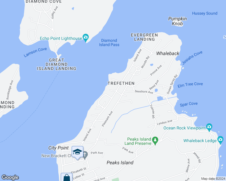 map of restaurants, bars, coffee shops, grocery stores, and more near 494 Island Avenue in Portland