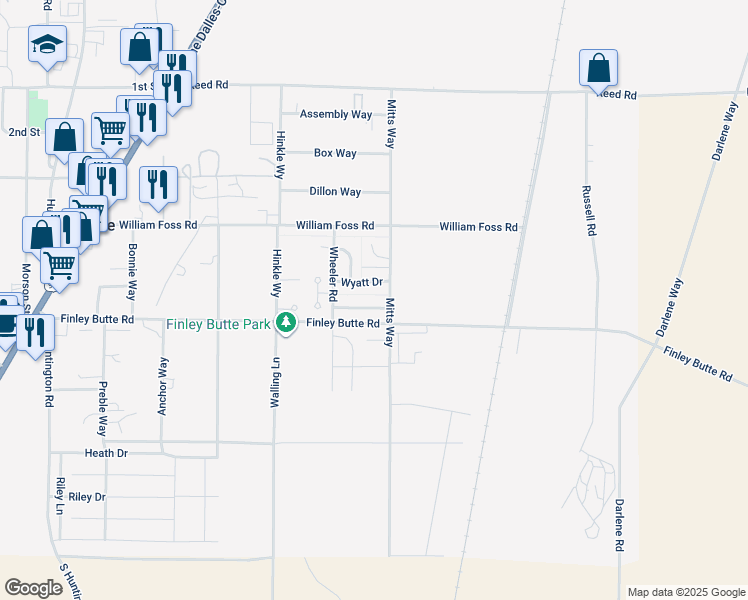 map of restaurants, bars, coffee shops, grocery stores, and more near 16696 Oakridge Place in La Pine