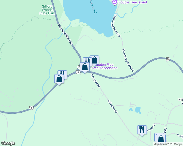 map of restaurants, bars, coffee shops, grocery stores, and more near 12 Killington Road in Killington
