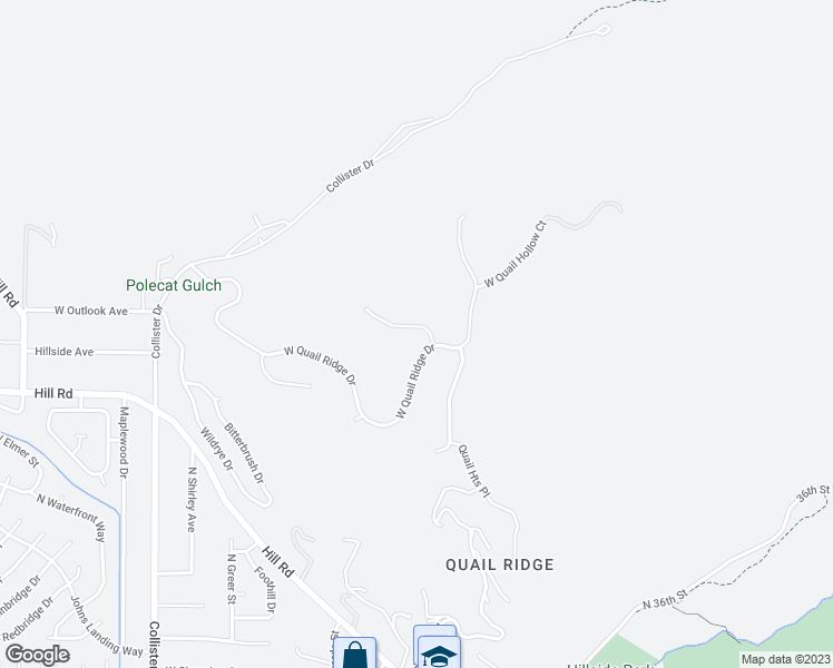 map of restaurants, bars, coffee shops, grocery stores, and more near 3973 West Quail Hill Court in Boise