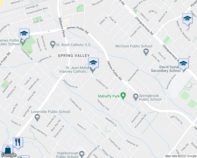 map of restaurants, bars, coffee shops, grocery stores, and more near 3 Owens Road in Brampton