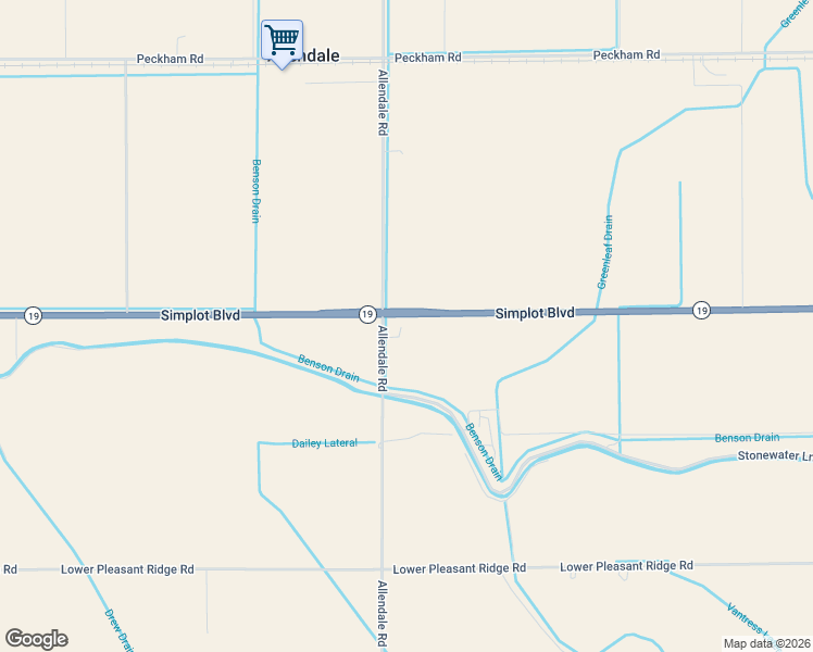 map of restaurants, bars, coffee shops, grocery stores, and more near 20498 Allendale Road in Wilder