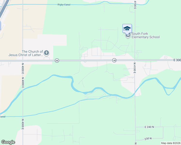 map of restaurants, bars, coffee shops, grocery stores, and more near 4064 East in Rigby