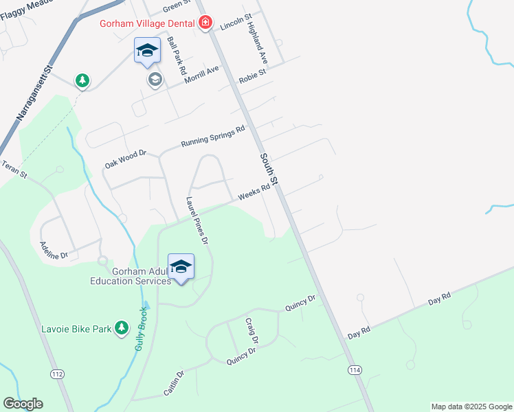 map of restaurants, bars, coffee shops, grocery stores, and more near 1 Canterbury Pines Drive in Gorham