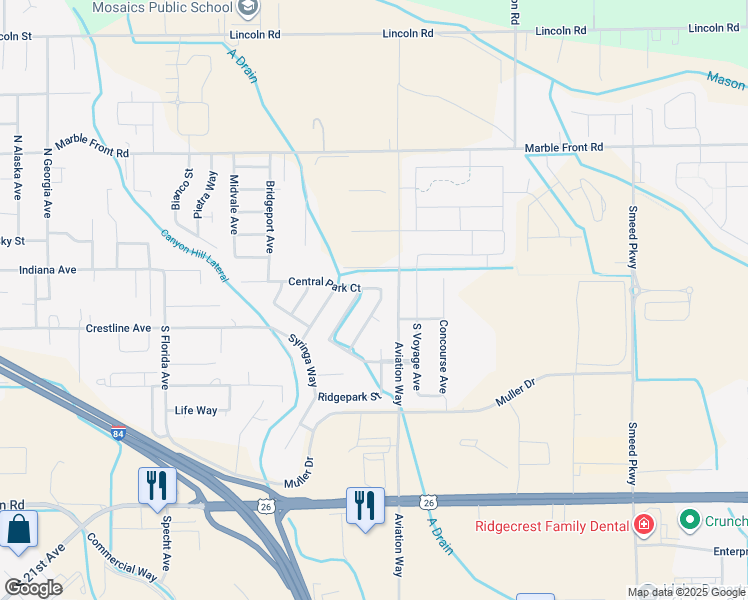 map of restaurants, bars, coffee shops, grocery stores, and more near 119 Middlepark Way in Caldwell
