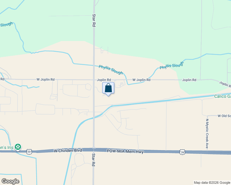 map of restaurants, bars, coffee shops, grocery stores, and more near 7835 Joplin Road in Nampa