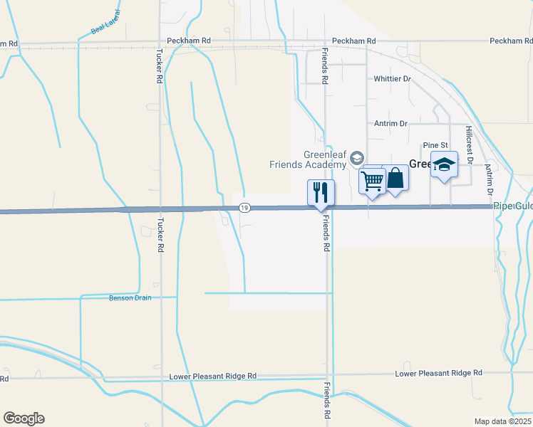 map of restaurants, bars, coffee shops, grocery stores, and more near 21677 Main Street in Greenleaf