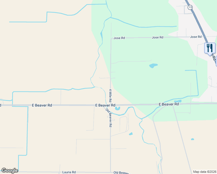 map of restaurants, bars, coffee shops, grocery stores, and more near 2440 4 Mile Road in Kawkawlin