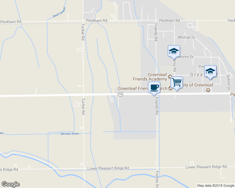 map of restaurants, bars, coffee shops, grocery stores, and more near 21766 Main Street in Greenleaf