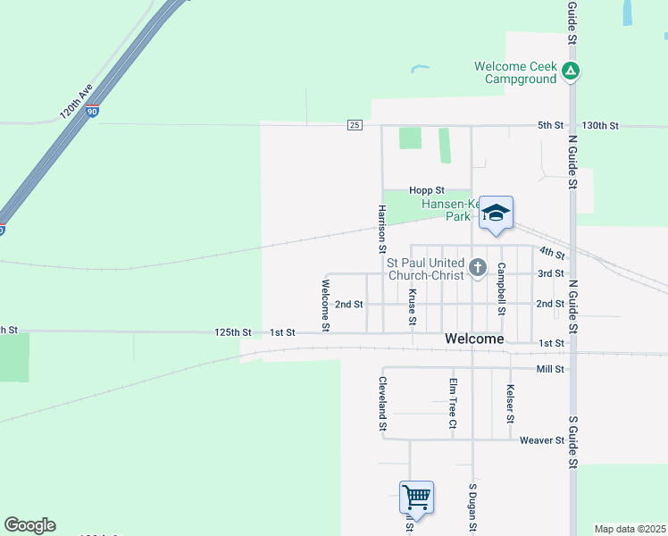 map of restaurants, bars, coffee shops, grocery stores, and more near 210 Van Amber Street in Welcome