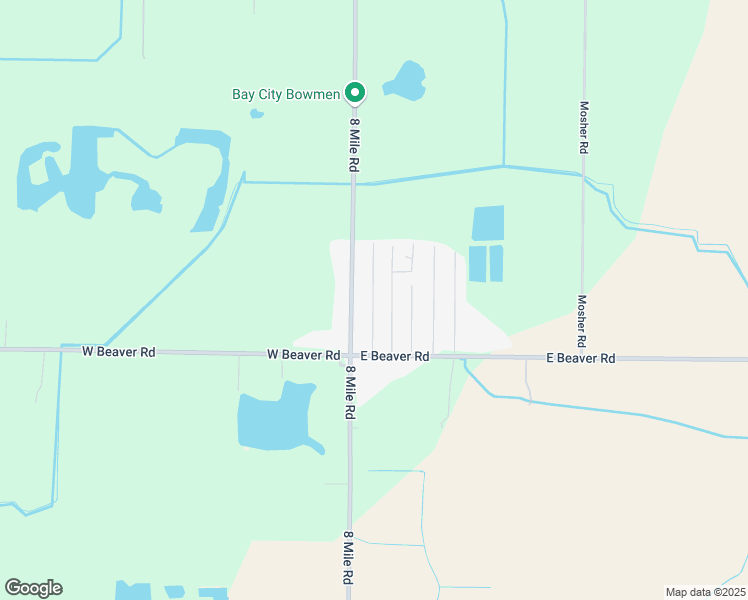 map of restaurants, bars, coffee shops, grocery stores, and more near 2435 8 Mile Road in Kawkawlin