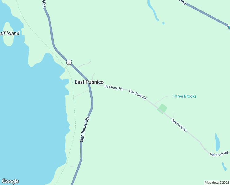 map of restaurants, bars, coffee shops, grocery stores, and more near Oak Park Road in Lower East Pubnico