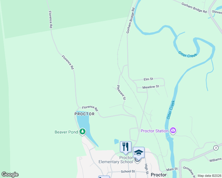 map of restaurants, bars, coffee shops, grocery stores, and more near 7 Charles St in Proctor