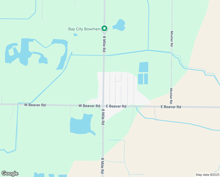 map of restaurants, bars, coffee shops, grocery stores, and more near 2435 8 Mile Road in Kawkawlin