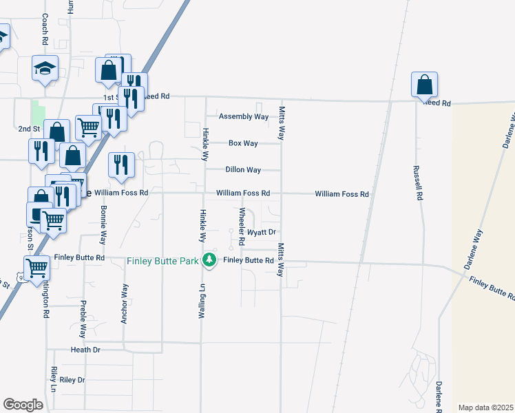 map of restaurants, bars, coffee shops, grocery stores, and more near 51466 Lasso Lane in La Pine