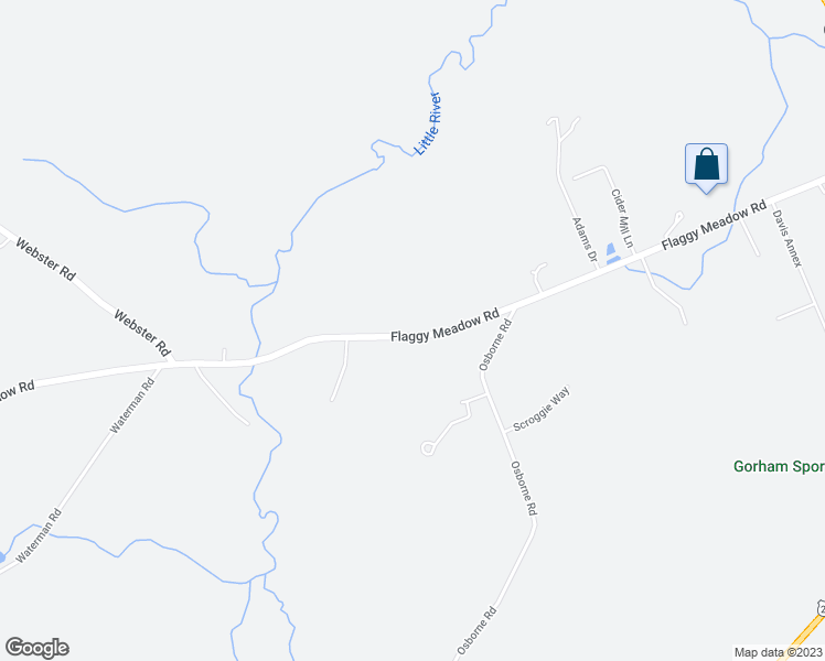 map of restaurants, bars, coffee shops, grocery stores, and more near 259 Flaggy Meadow Road in Gorham