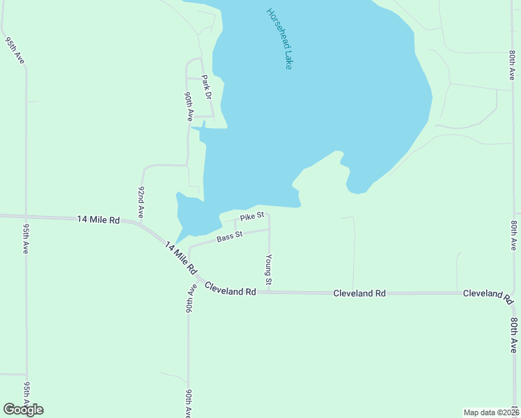 map of restaurants, bars, coffee shops, grocery stores, and more near 8792 Pike Street in Mecosta