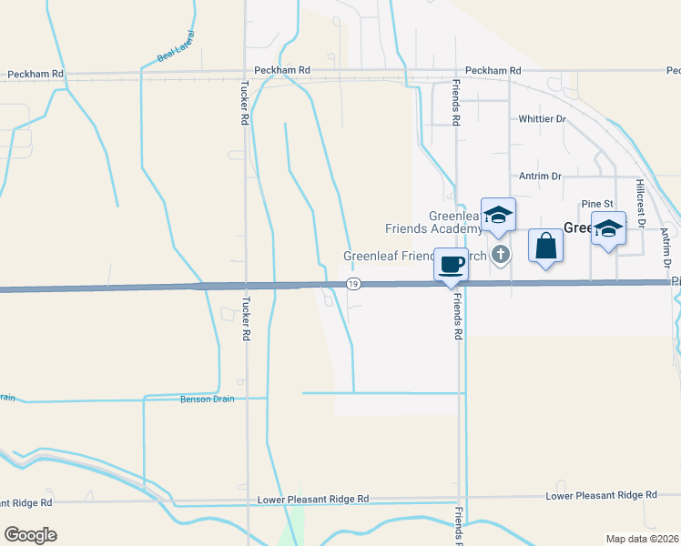 map of restaurants, bars, coffee shops, grocery stores, and more near 21792 Main Street in Greenleaf