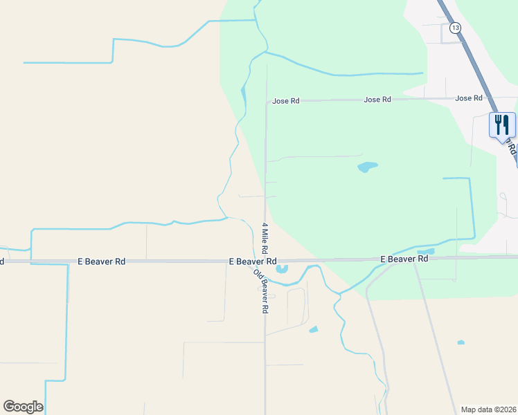 map of restaurants, bars, coffee shops, grocery stores, and more near 2440 4 Mile Road in Kawkawlin