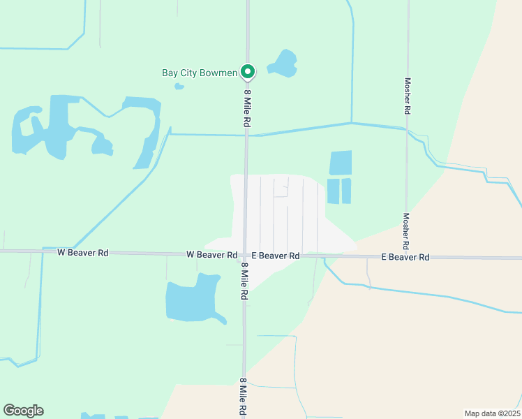 map of restaurants, bars, coffee shops, grocery stores, and more near 2435 8 Mile Road in Kawkawlin