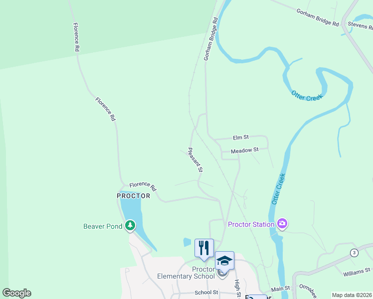 map of restaurants, bars, coffee shops, grocery stores, and more near 7 Charles Street in Proctor