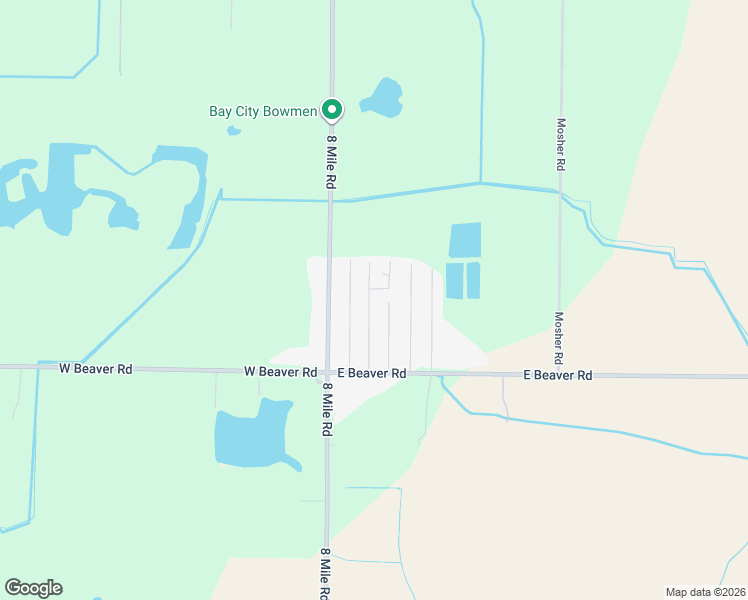map of restaurants, bars, coffee shops, grocery stores, and more near Birch Road in Kawkawlin