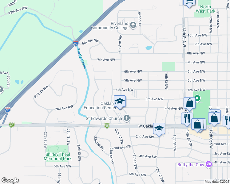 map of restaurants, bars, coffee shops, grocery stores, and more near 402 20th Street Northwest in Austin