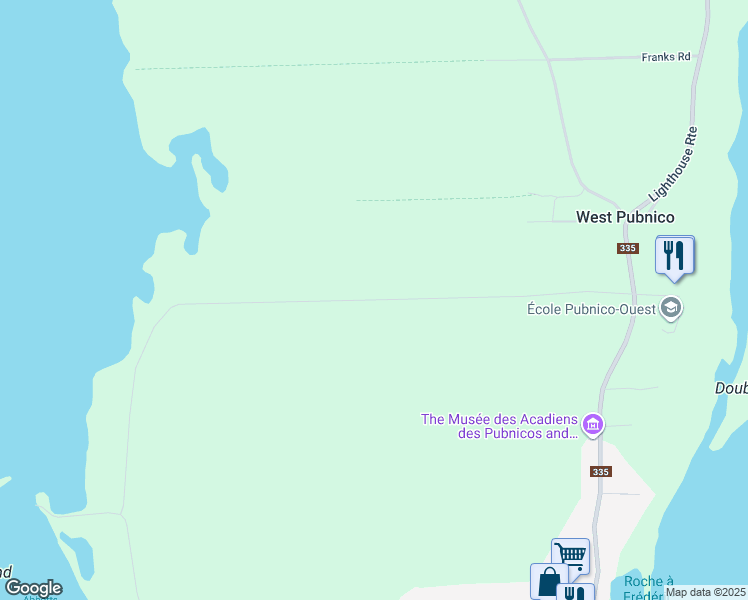 map of restaurants, bars, coffee shops, grocery stores, and more near Old Abbotts Harbour Road in Argyle