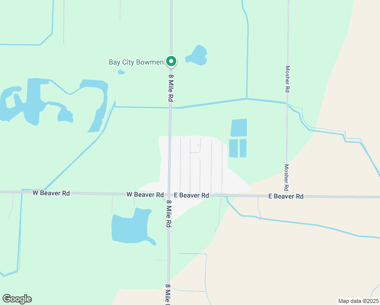 map of restaurants, bars, coffee shops, grocery stores, and more near Birch Road in Kawkawlin