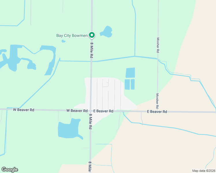 map of restaurants, bars, coffee shops, grocery stores, and more near Birch Road in Kawkawlin