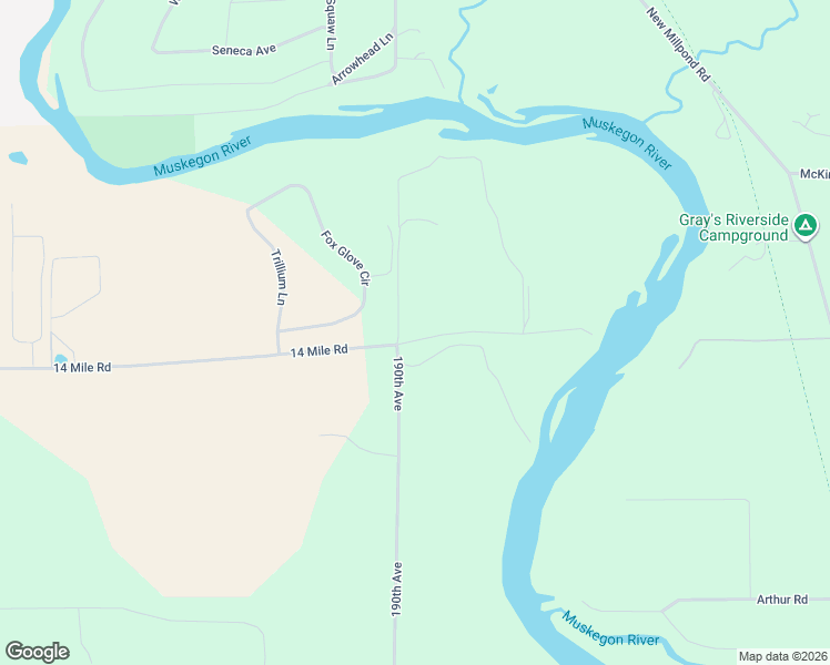 map of restaurants, bars, coffee shops, grocery stores, and more near 18960 14 Mile Road in Big Rapids