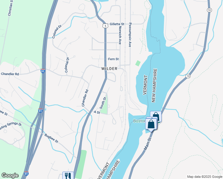 map of restaurants, bars, coffee shops, grocery stores, and more near 9 South Street in Hartford