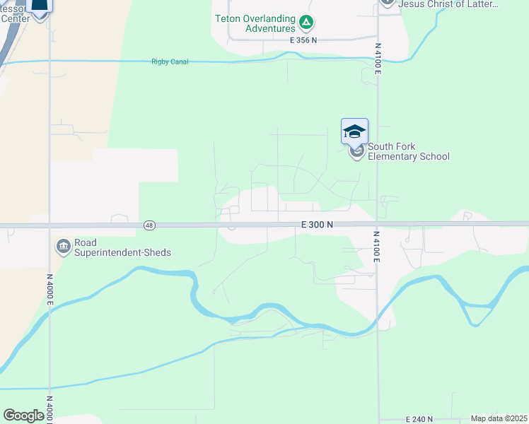 map of restaurants, bars, coffee shops, grocery stores, and more near 982 East Jaylee Drive in Rigby
