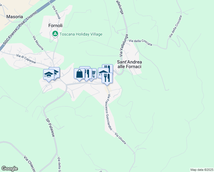 map of restaurants, bars, coffee shops, grocery stores, and more near 24 Via San Stefano in Montopoli
