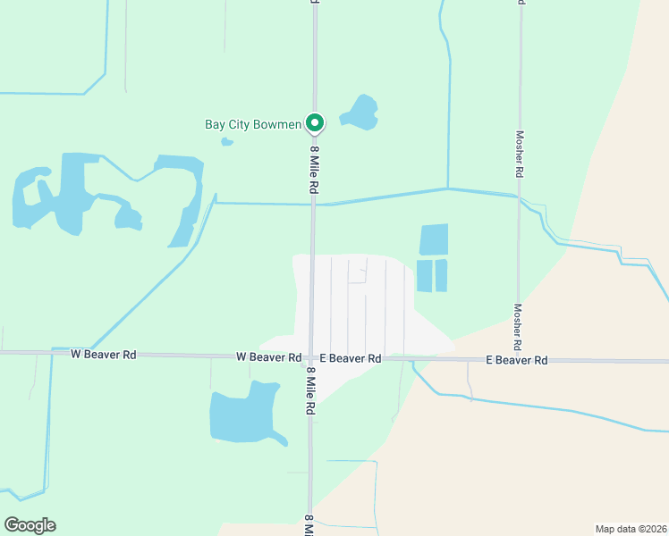 map of restaurants, bars, coffee shops, grocery stores, and more near Birch Road in Kawkawlin