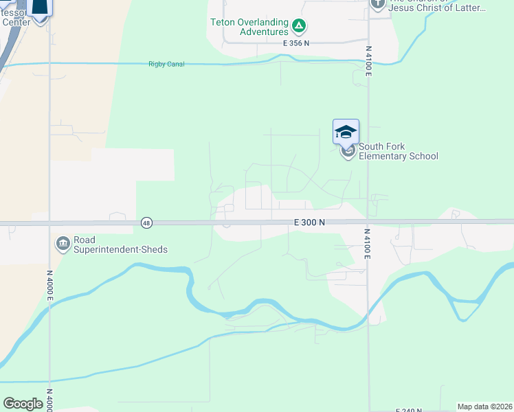 map of restaurants, bars, coffee shops, grocery stores, and more near 982 East Jaylee Drive in Rigby